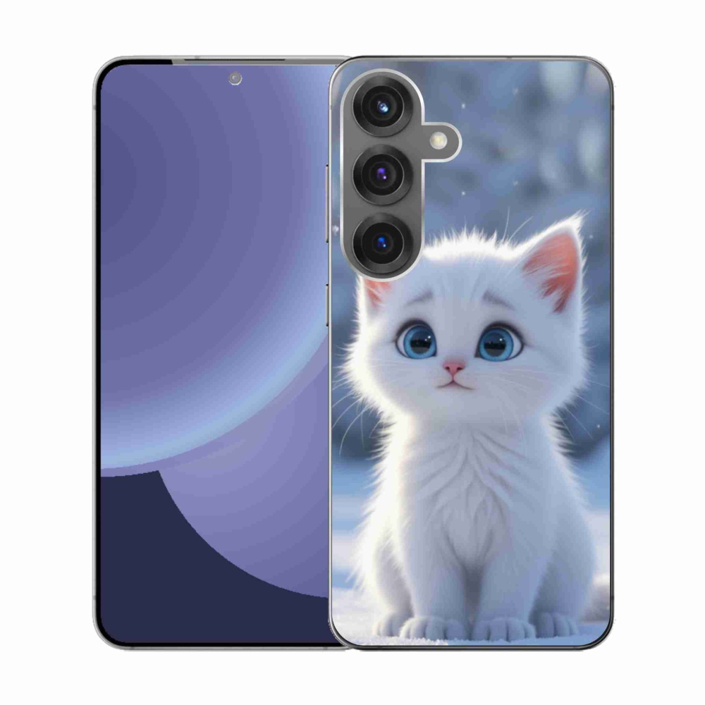 Gelový kryt mmCase na Samsung Galaxy S25 - bílé kotě 3