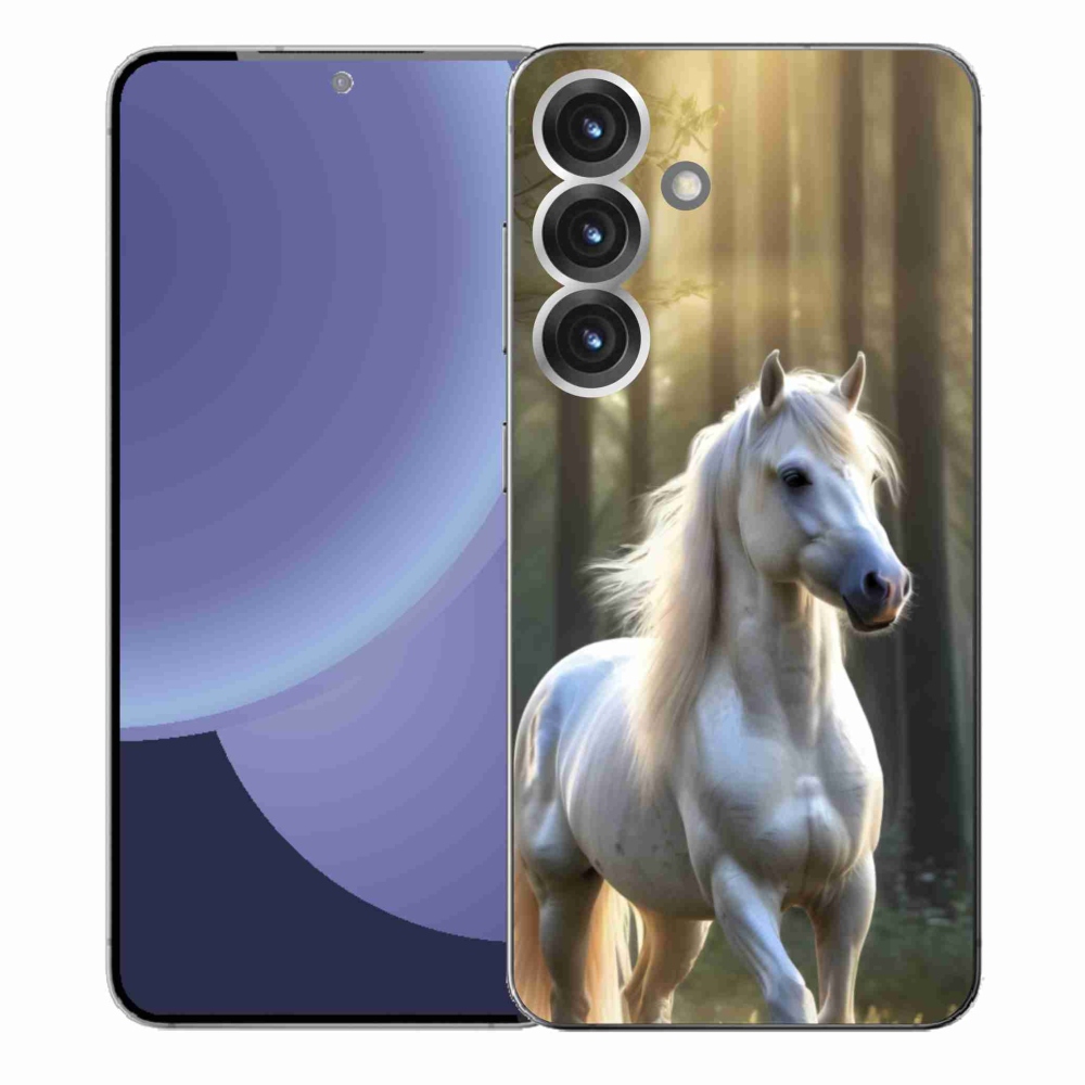 Gelový kryt mmCase na Samsung Galaxy S25+ - bílý kůň 3