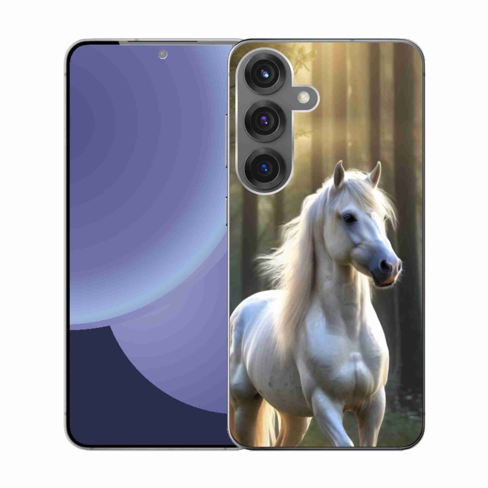 Gelový kryt mmCase na Samsung Galaxy S25 - bílý kůň 3