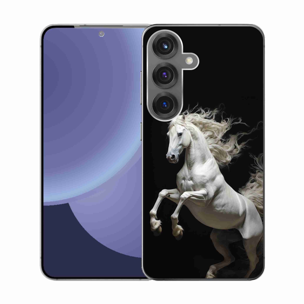 Gelový kryt mmCase na Samsung Galaxy S25 - bílý kůň 4