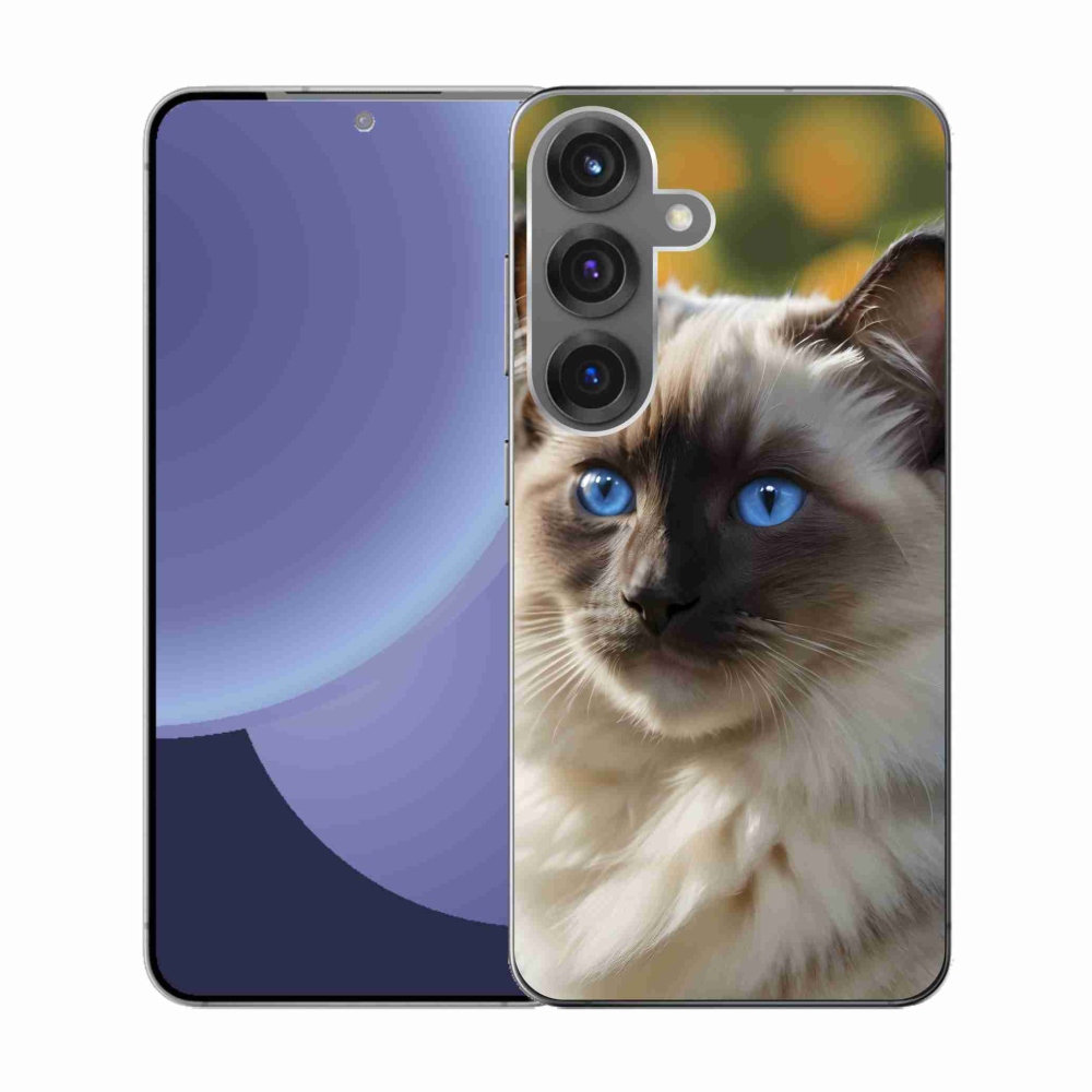 Gelový kryt mmCase na Samsung Galaxy S25 - bílý ragdoll