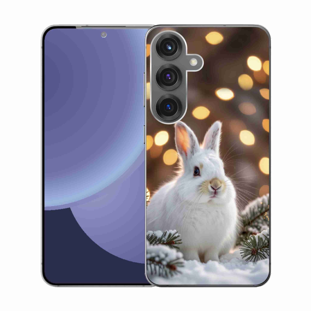Gelový kryt mmCase na Samsung Galaxy S25 - bílý zajíc