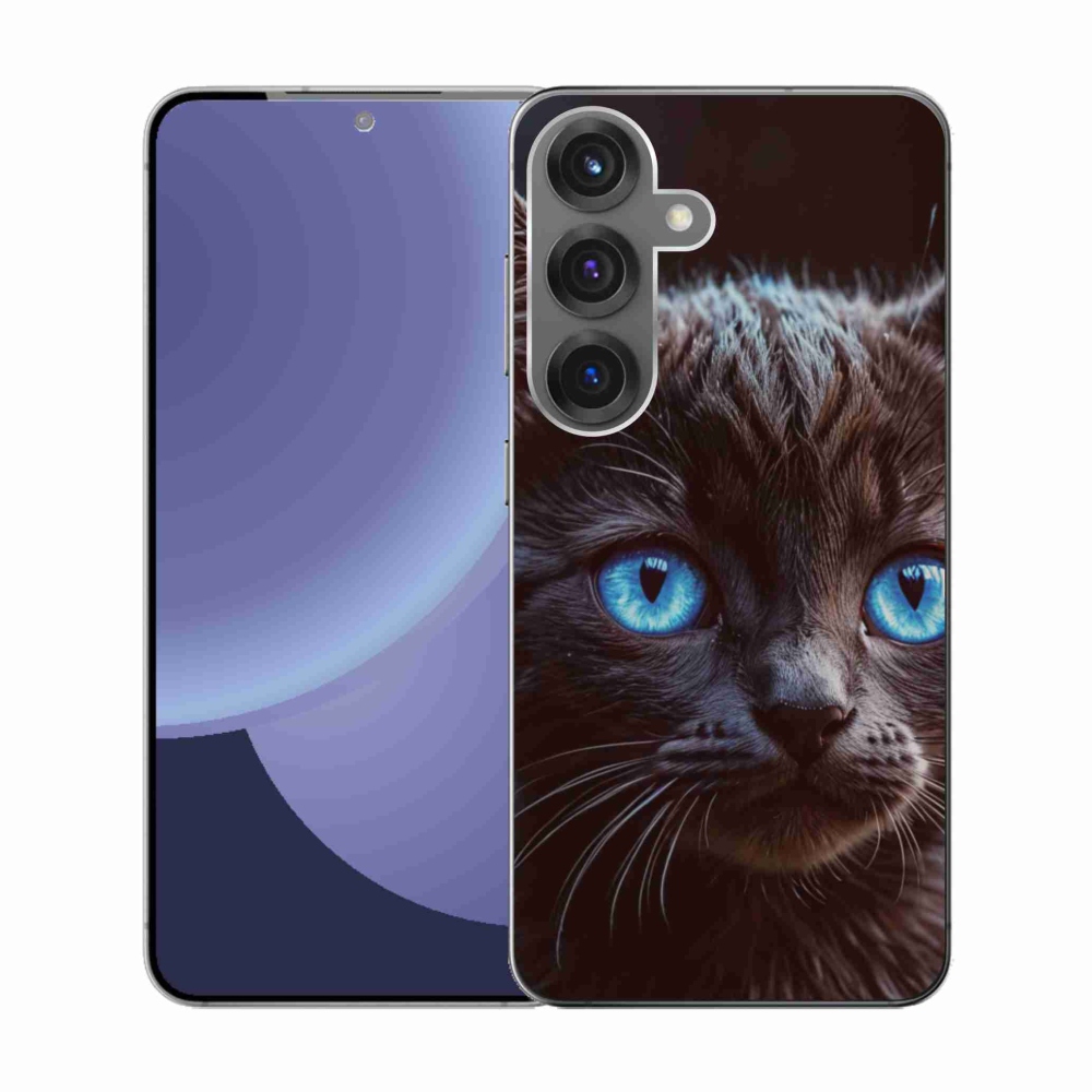 Gelový kryt mmCase na Samsung Galaxy S25 - černé kotě 2