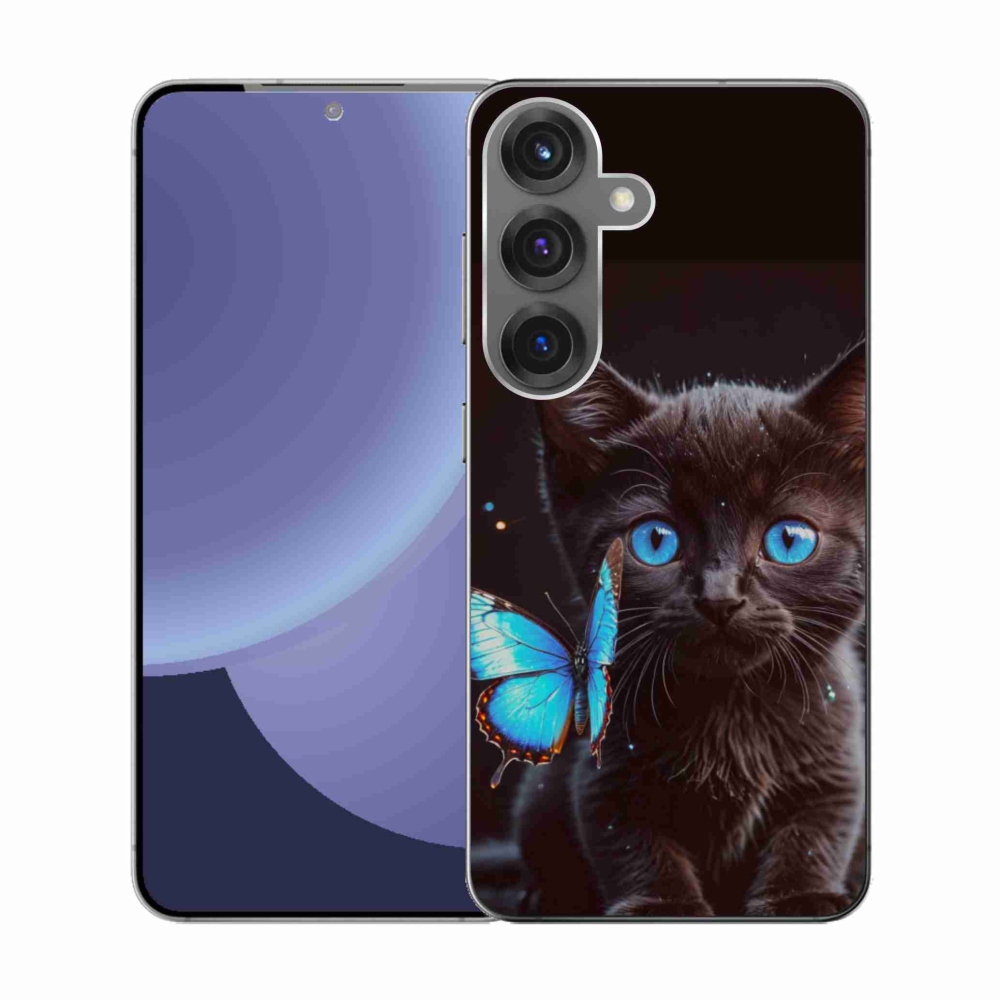 Gelový kryt mmCase na Samsung Galaxy S25 - černé kotě 3