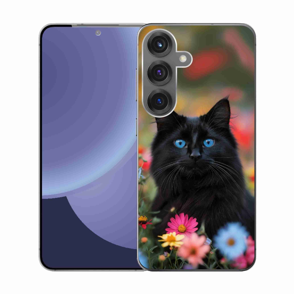 Gelový kryt mmCase na Samsung Galaxy S25 - černé kotě 4