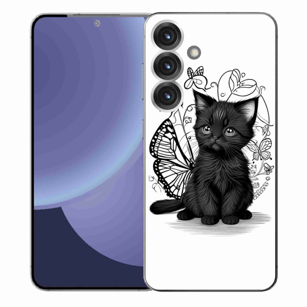 Gelový kryt mmCase na Samsung Galaxy S25+ - černé kotě