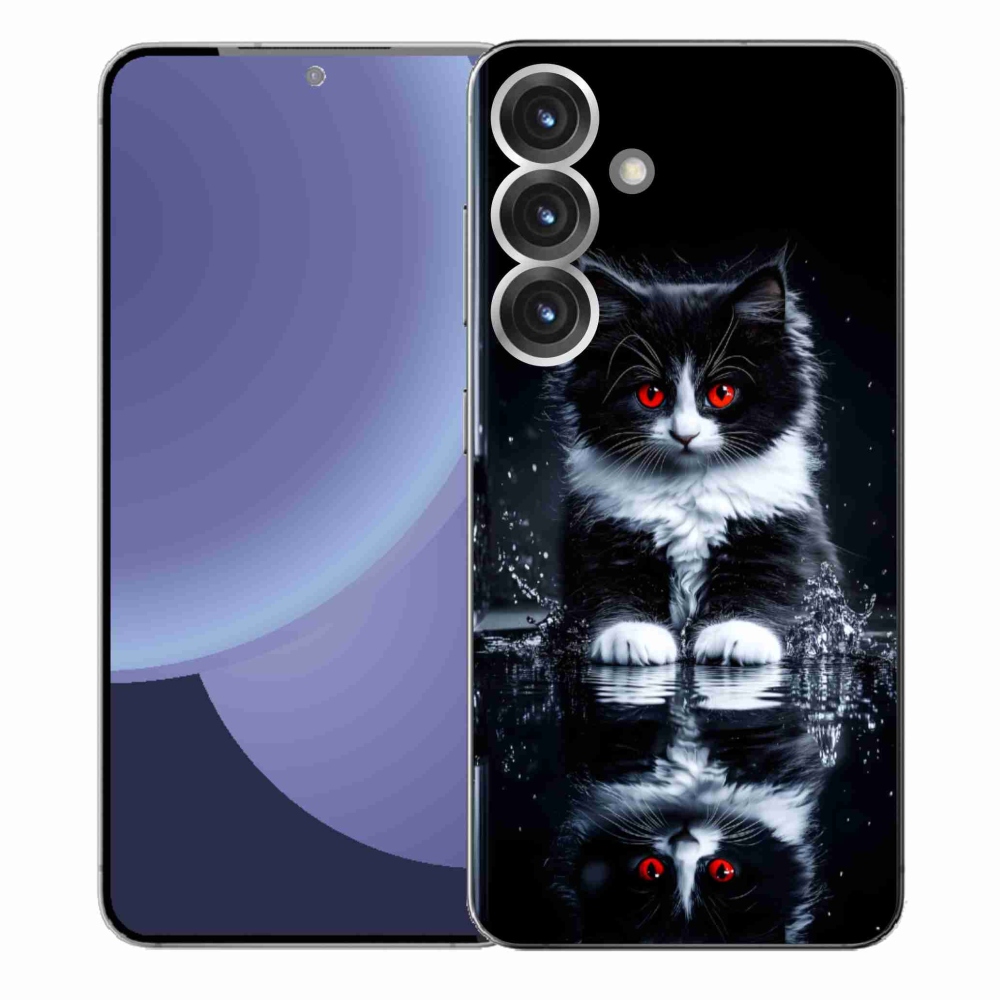 Gelový kryt mmCase na Samsung Galaxy S25+ - černobílé kotě