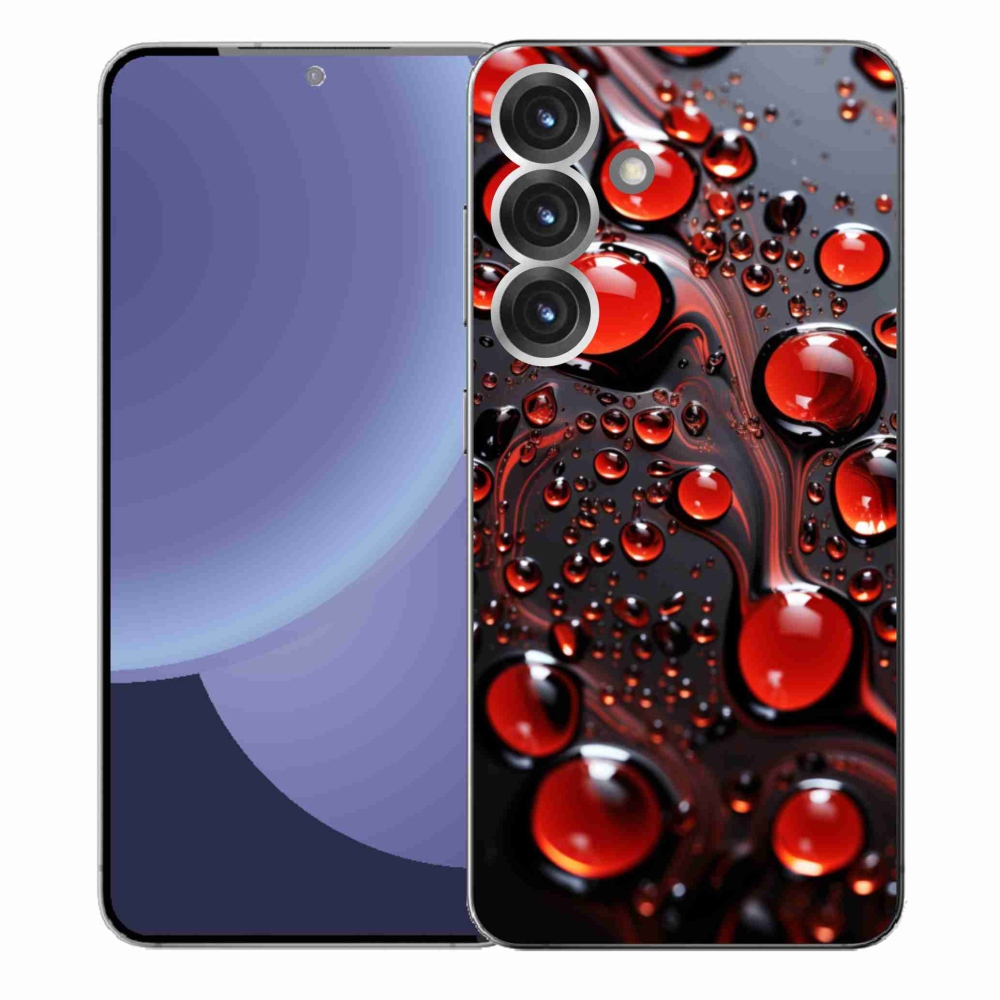 Gelový kryt mmCase na Samsung Galaxy S25+ - červené kapky 2