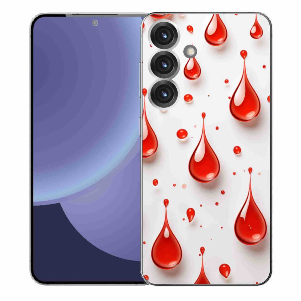 Gelový kryt mmCase na Samsung Galaxy S25+ - červené kapky
