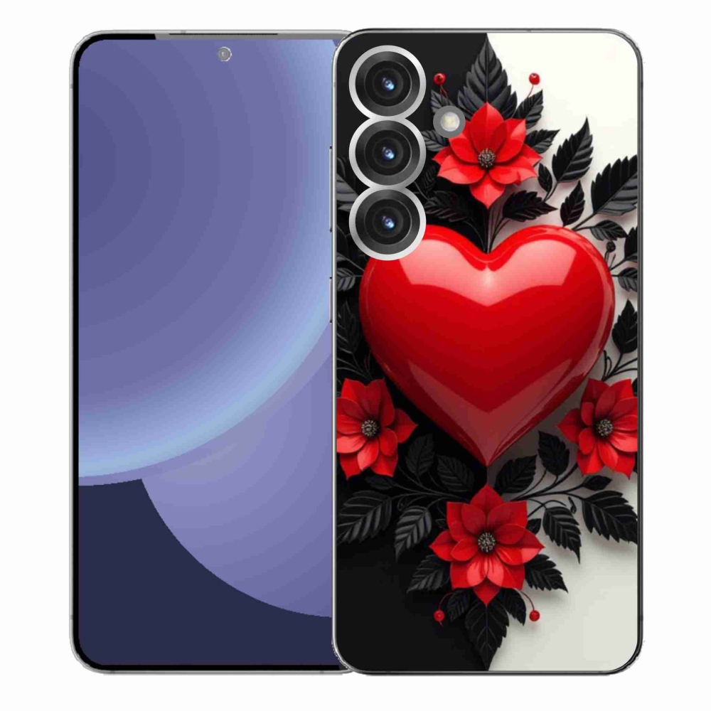 Gelový kryt mmCase na Samsung Galaxy S25+ - červené srdce