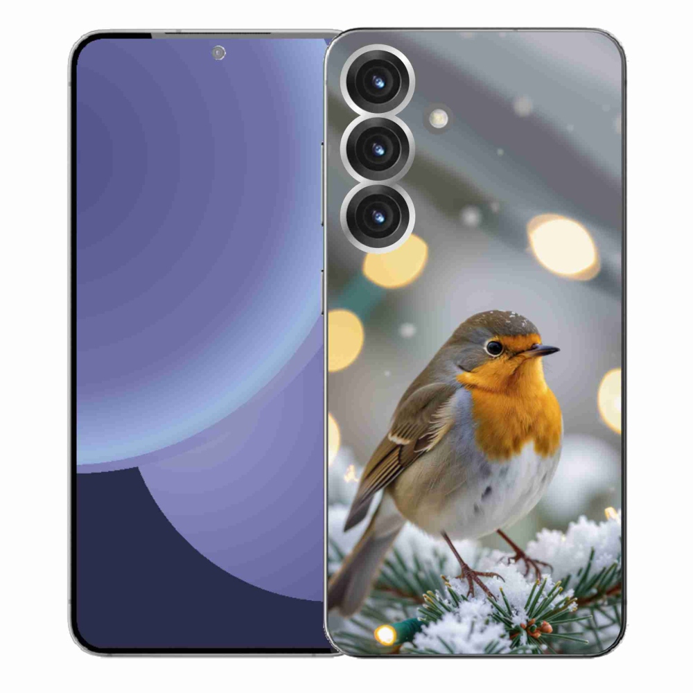 Gelový kryt mmCase na Samsung Galaxy S25+ - červenka v zimě