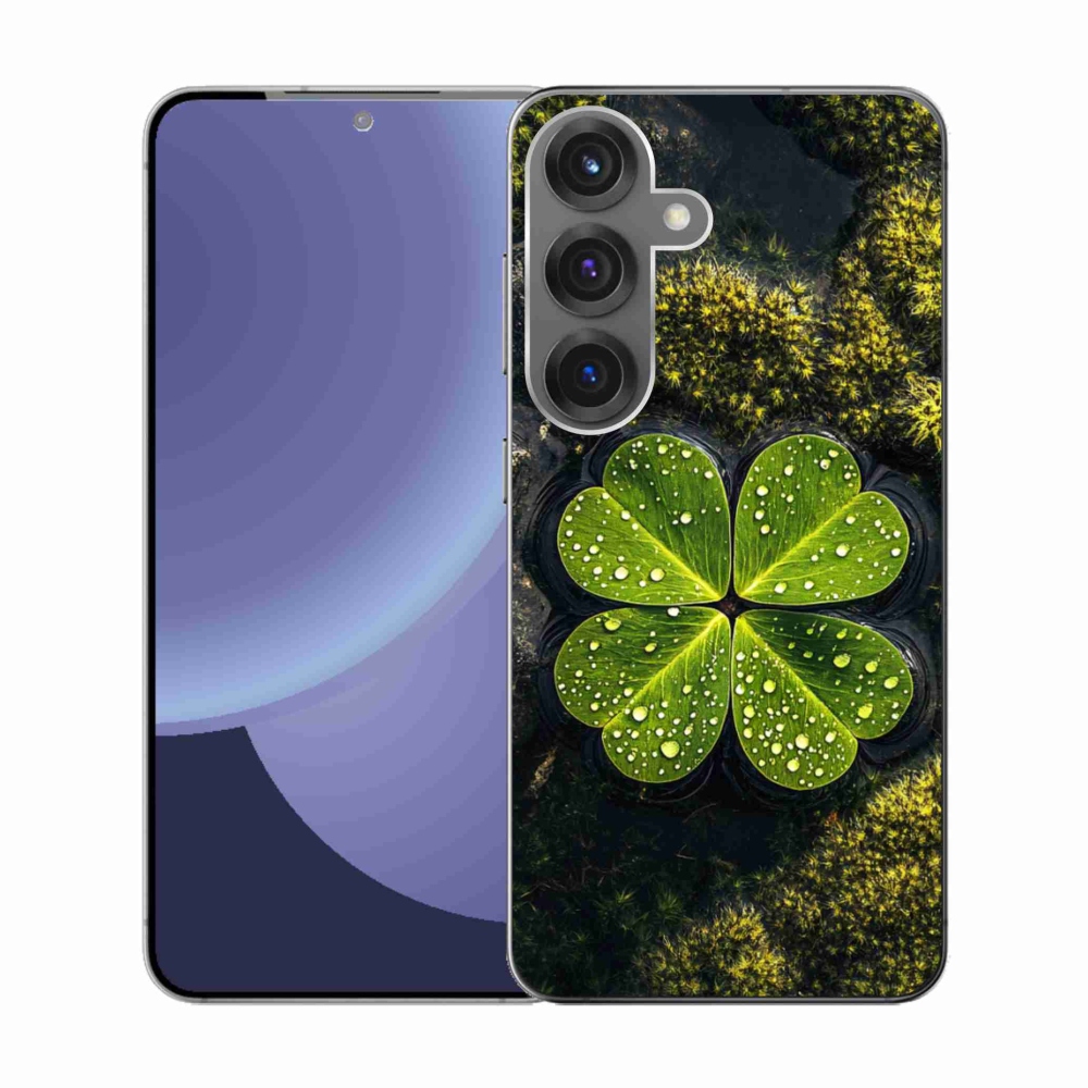 Gelový kryt mmCase na Samsung Galaxy S25 - čtyřlístek