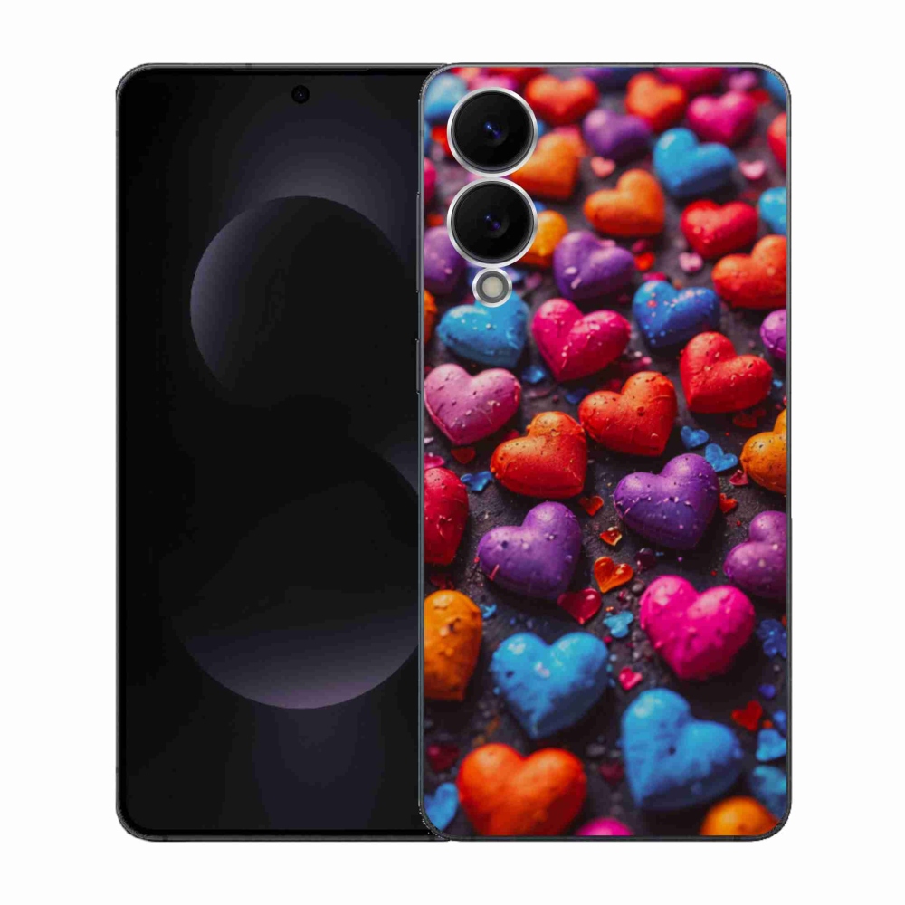 Gelový kryt mmCase na Samsung Galaxy S25 Edge - barevná srdce