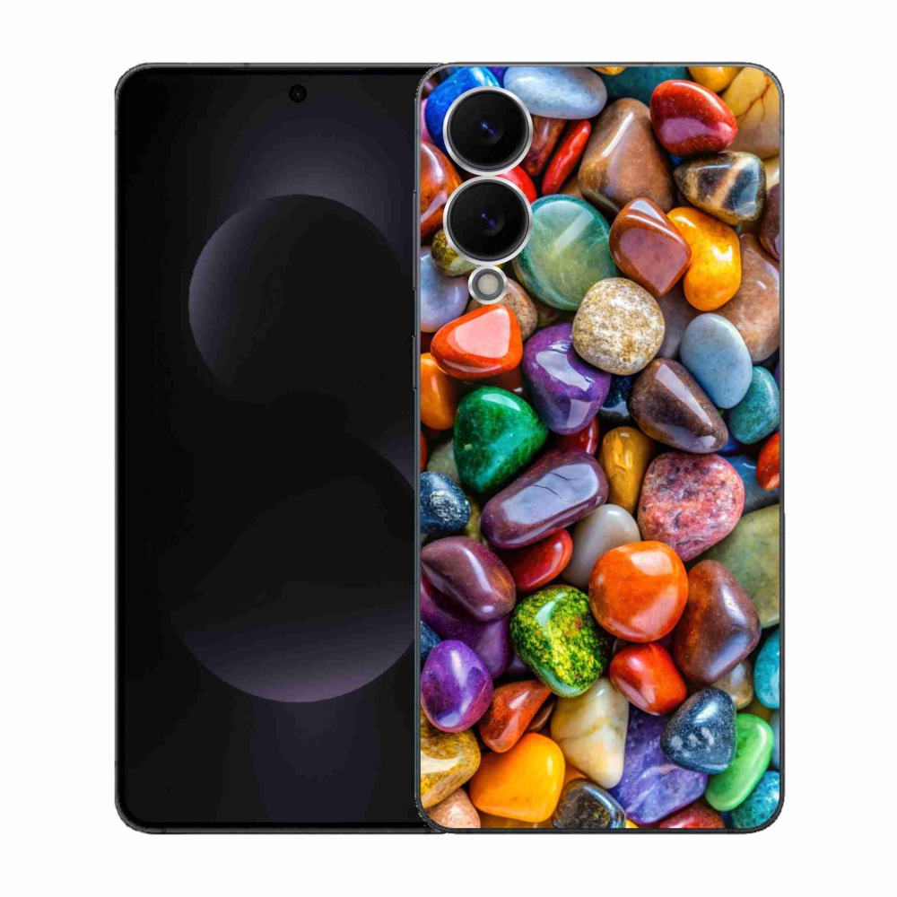 Gelový kryt mmCase na Samsung Galaxy S25 Edge - barevné kamínky