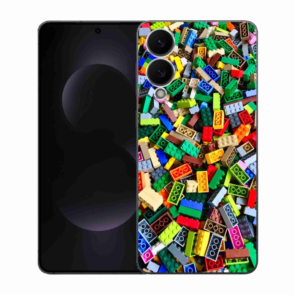 Gelový kryt mmCase na Samsung Galaxy S25 Edge - barevné stavební kostky