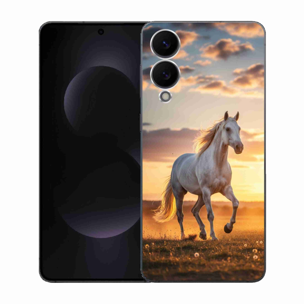 Gelový kryt mmCase na Samsung Galaxy S25 Edge - běžící bílý kůň 2