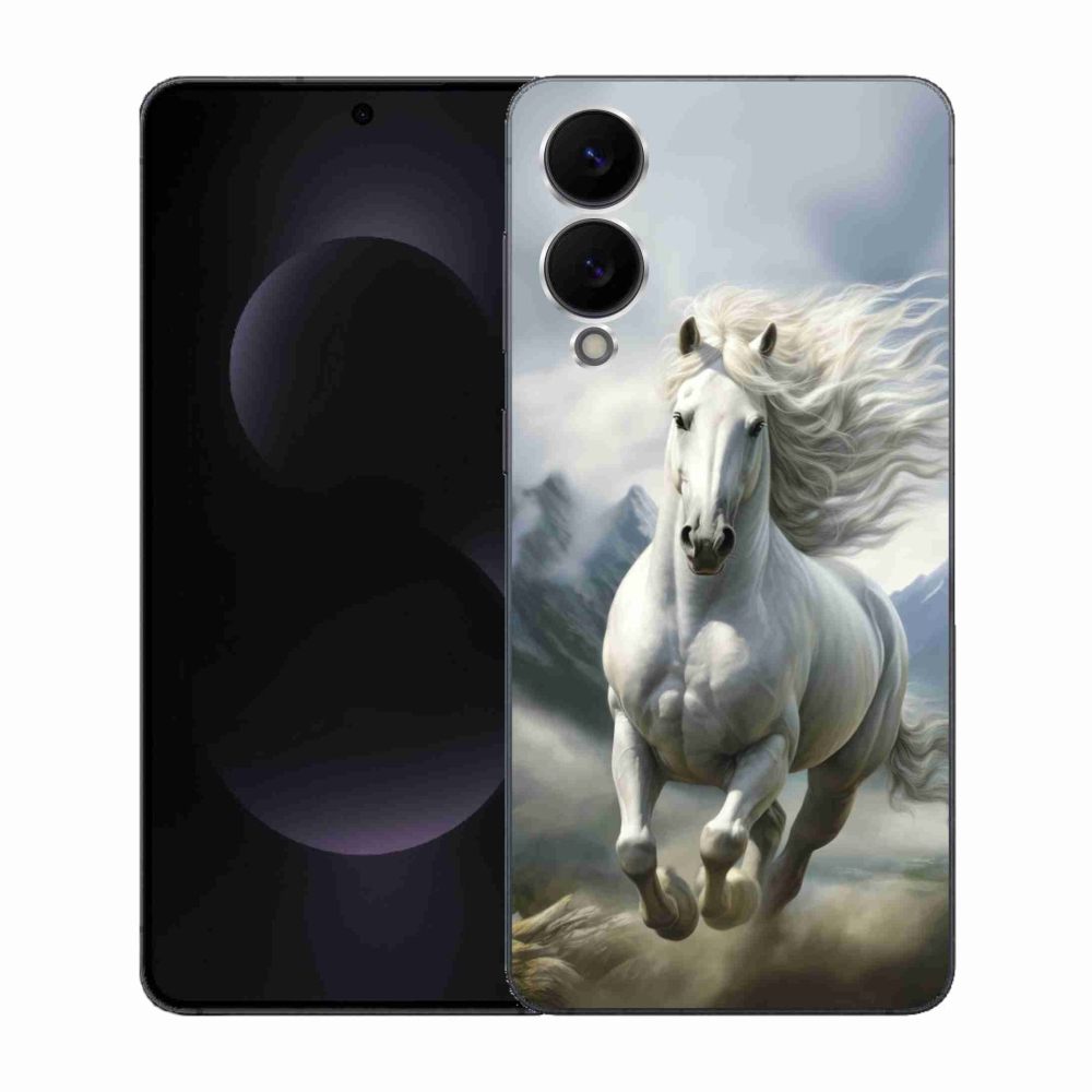 Gelový kryt mmCase na Samsung Galaxy S25 Edge - běžící bílý kůň 3