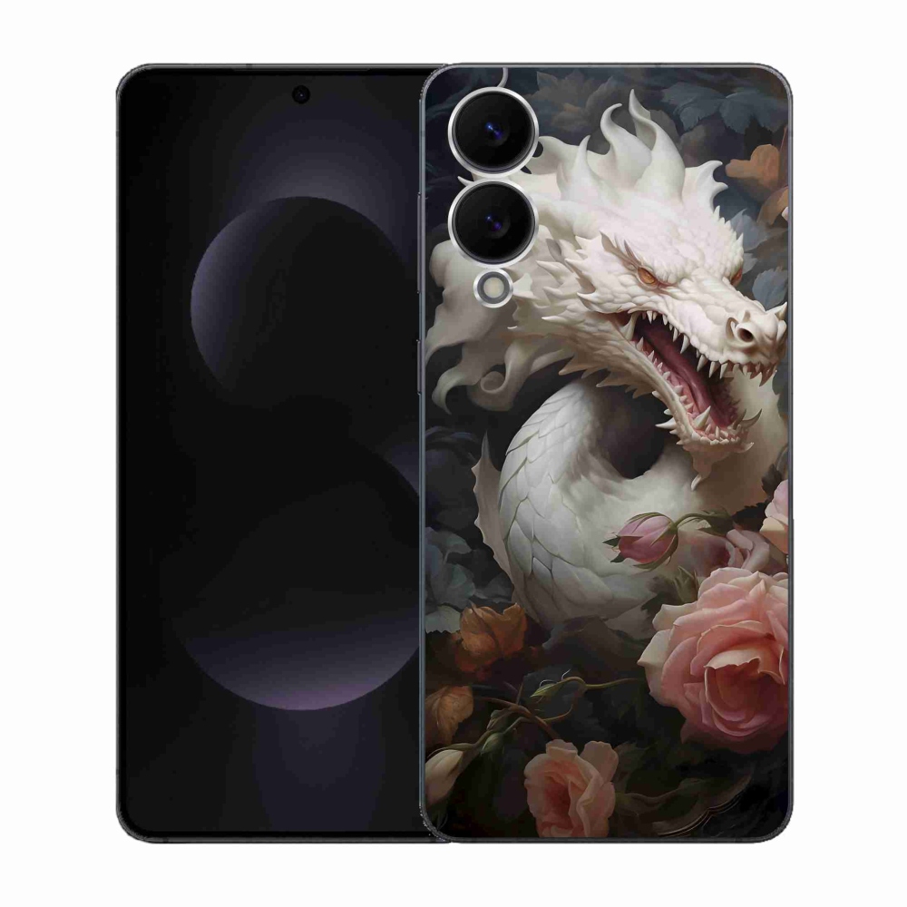 Gelový kryt mmCase na Samsung Galaxy S25 Edge - bílý drak