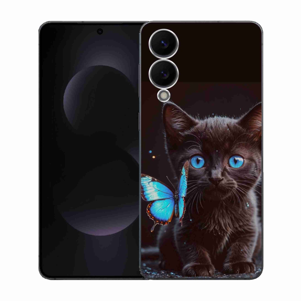 Gelový kryt mmCase na Samsung Galaxy S25 Edge - černé kotě 3