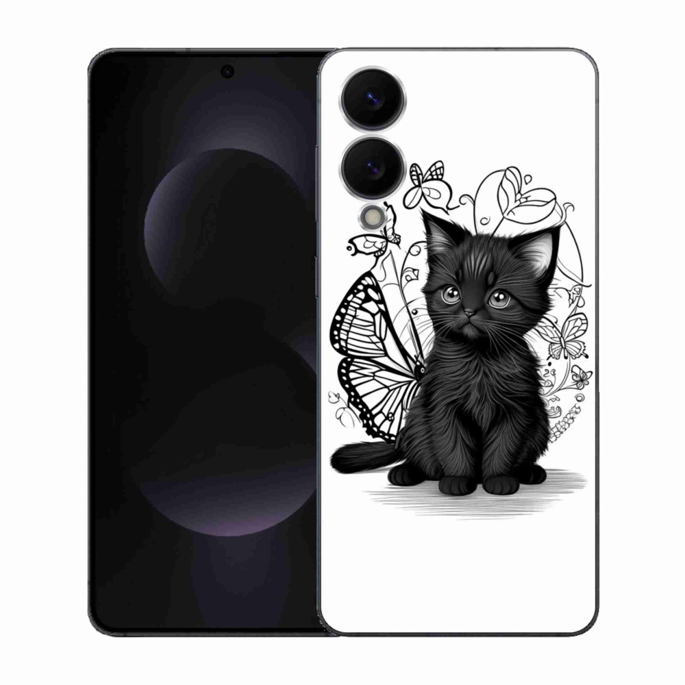 Gelový kryt mmCase na Samsung Galaxy S25 Edge - černé kotě