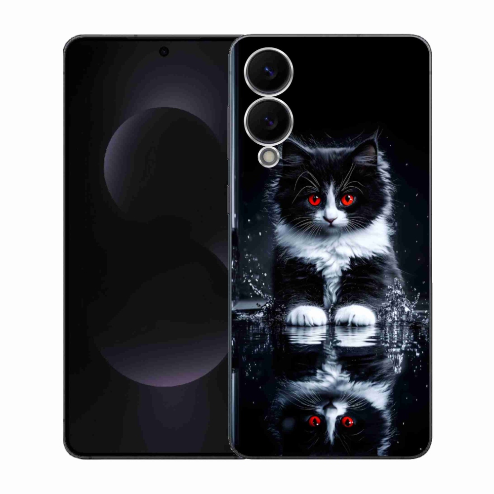 Gelový kryt mmCase na Samsung Galaxy S25 Edge - černobílé kotě