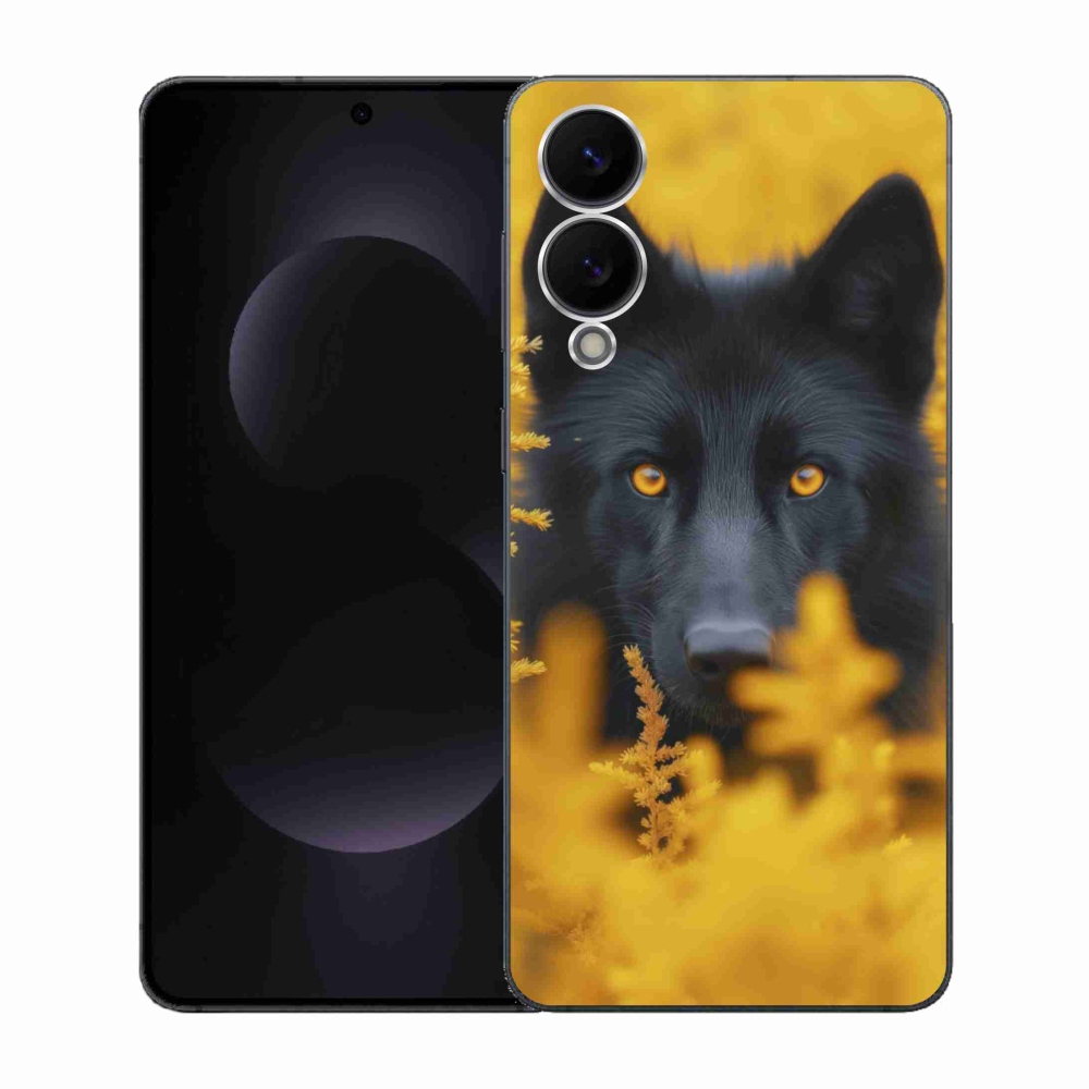 Gelový kryt mmCase na Samsung Galaxy S25 Edge - černý vlk 2