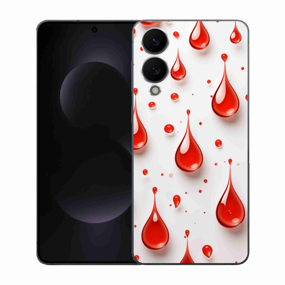 Gelový kryt mmCase na Samsung Galaxy S25 Edge - červené kapky