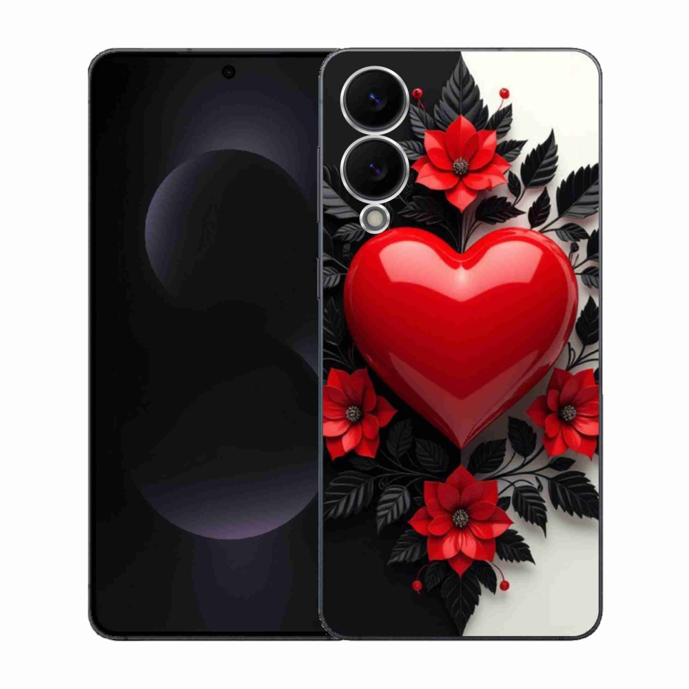 Gelový kryt mmCase na Samsung Galaxy S25 Edge - červené srdce