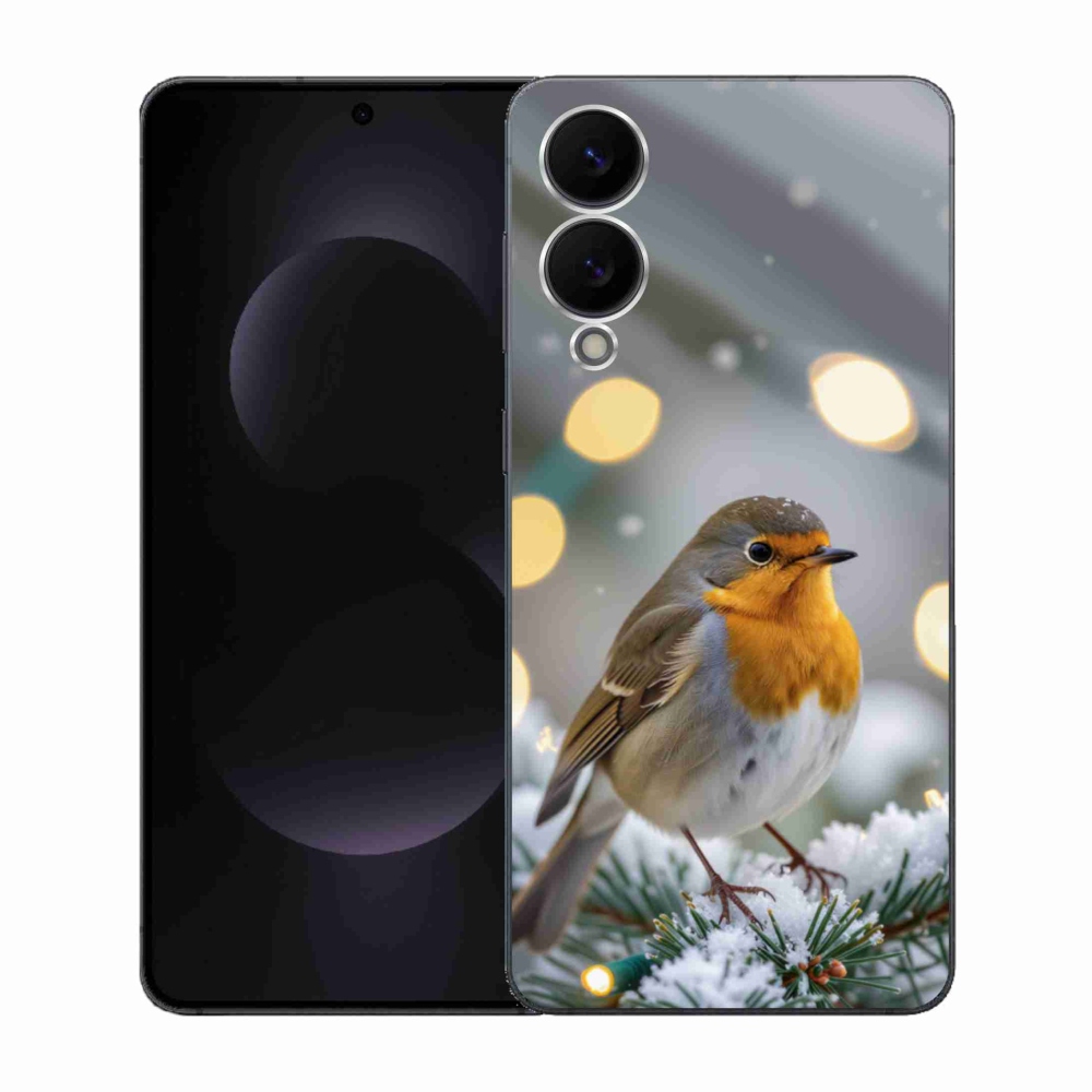 Gelový kryt mmCase na Samsung Galaxy S25 Edge - červenka v zimě