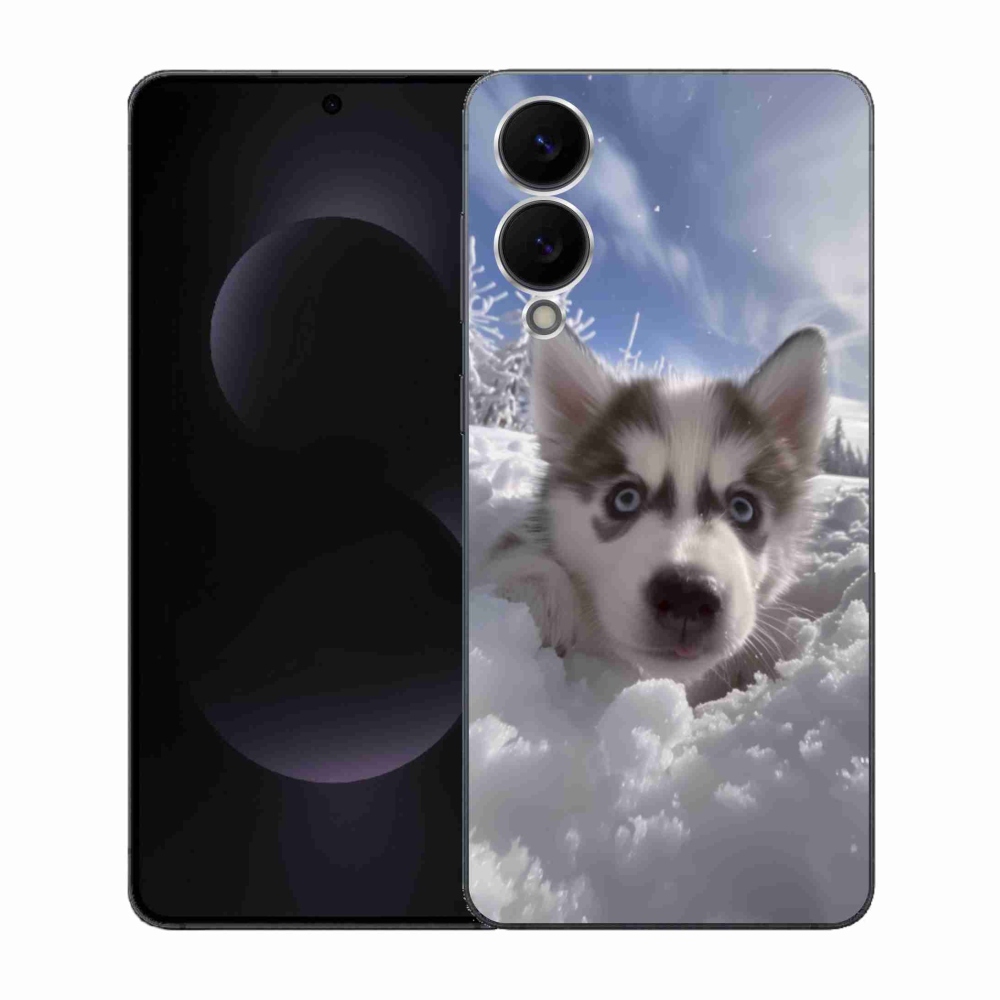 Gelový kryt mmCase na Samsung Galaxy S25 Edge - husky ve sněhu
