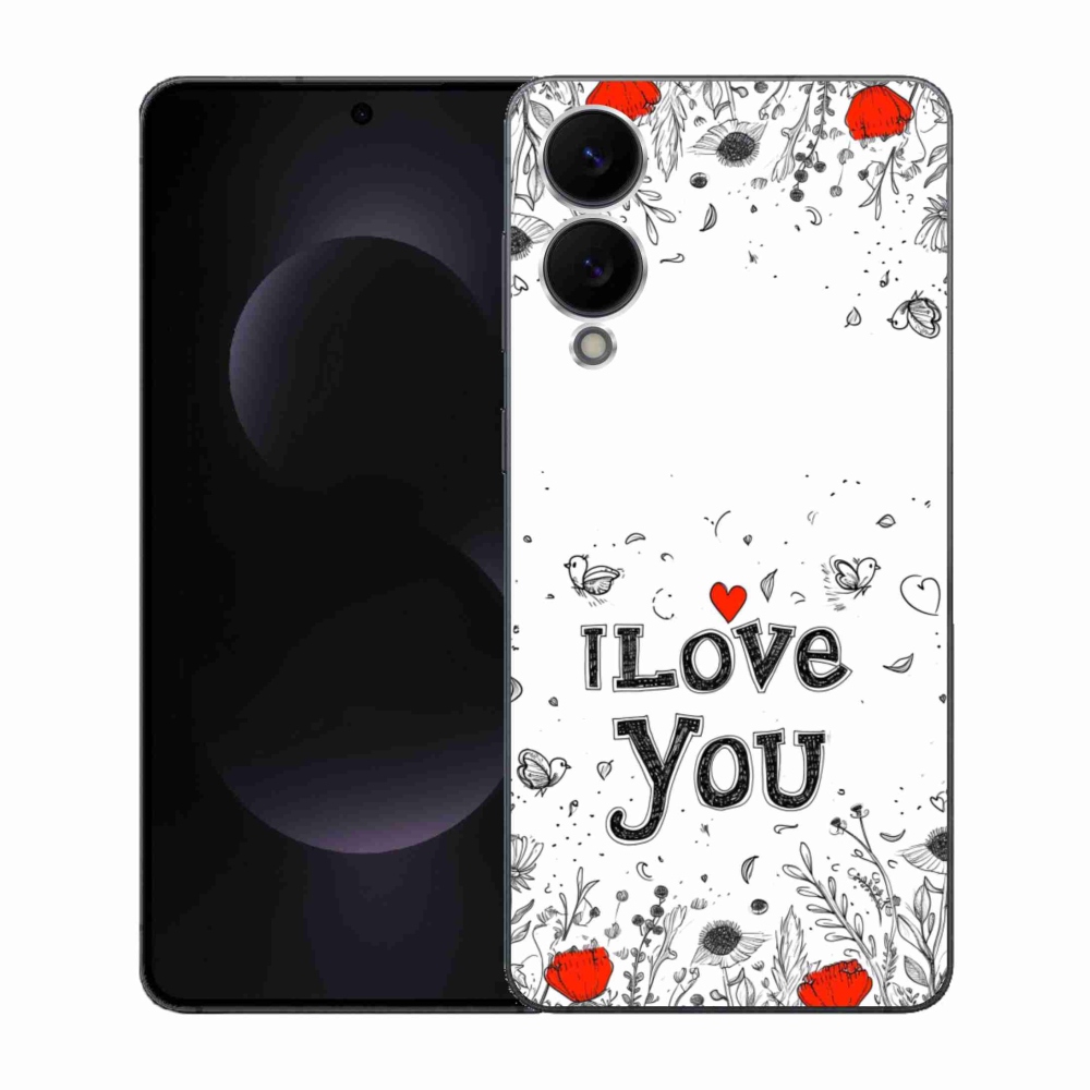 Gelový kryt mmCase na Samsung Galaxy S25 Edge - I love you bílé pozadí