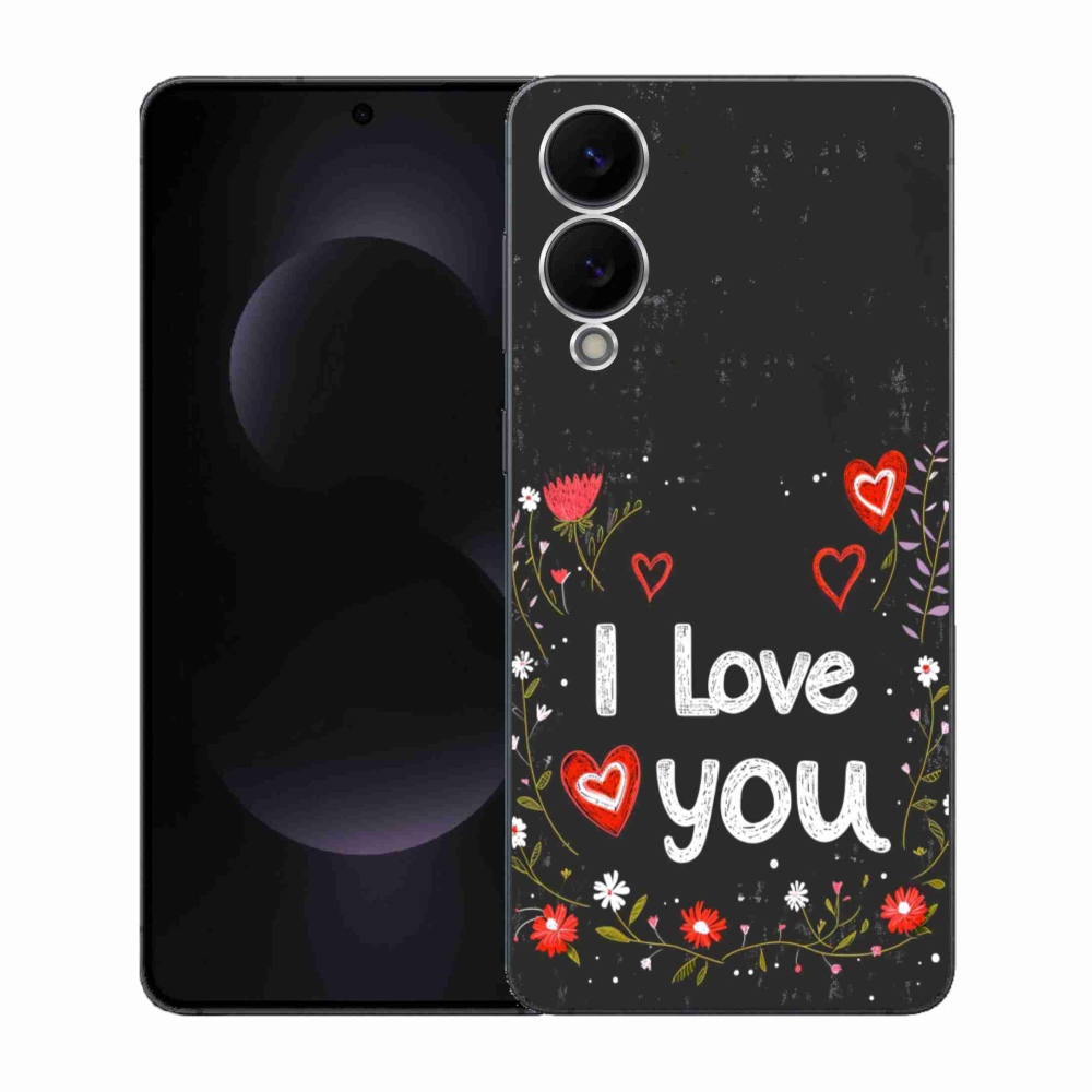 Gelový kryt mmCase na Samsung Galaxy S25 Edge - I love you černé pozadí