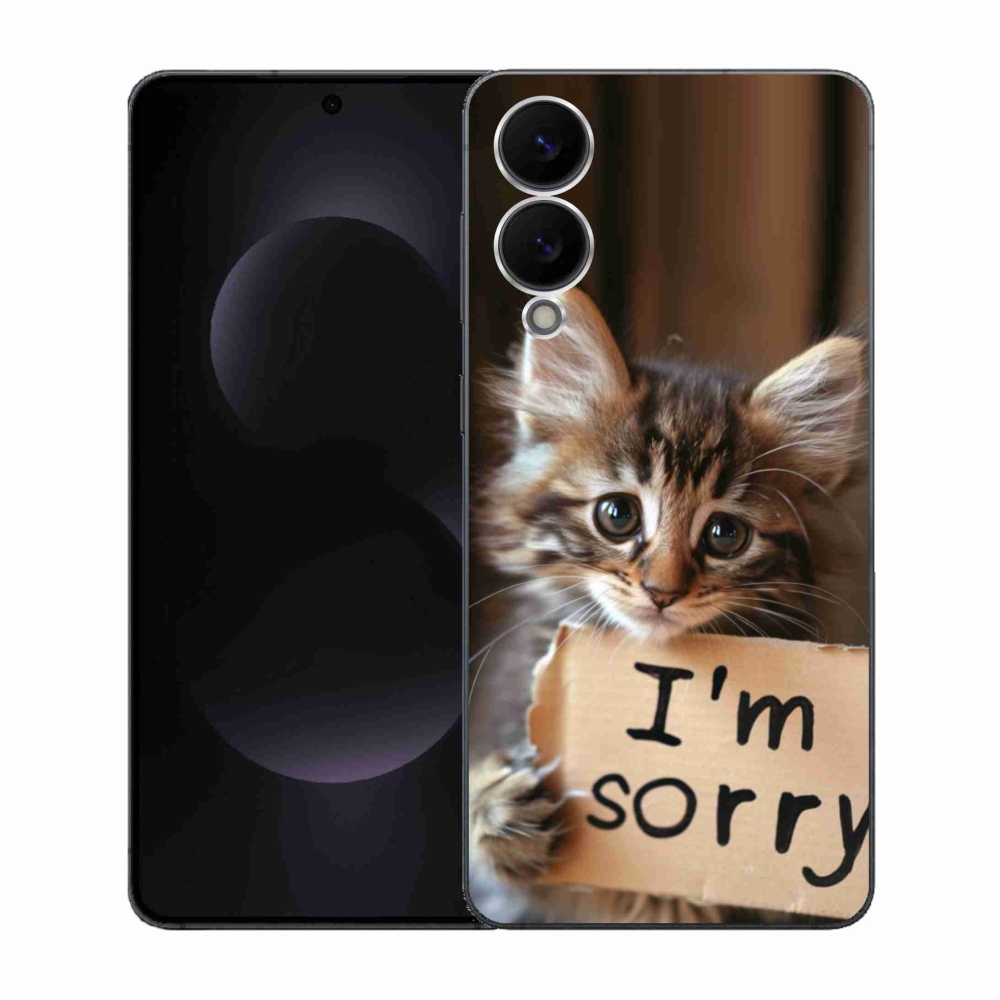 Gelový kryt mmCase na Samsung Galaxy S25 Edge - kočíčí omluva