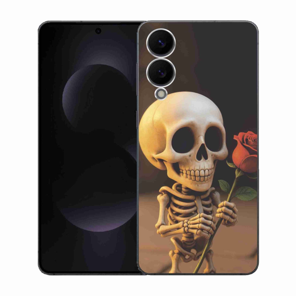 Gelový kryt mmCase na Samsung Galaxy S25 Edge - kostlivec s růží