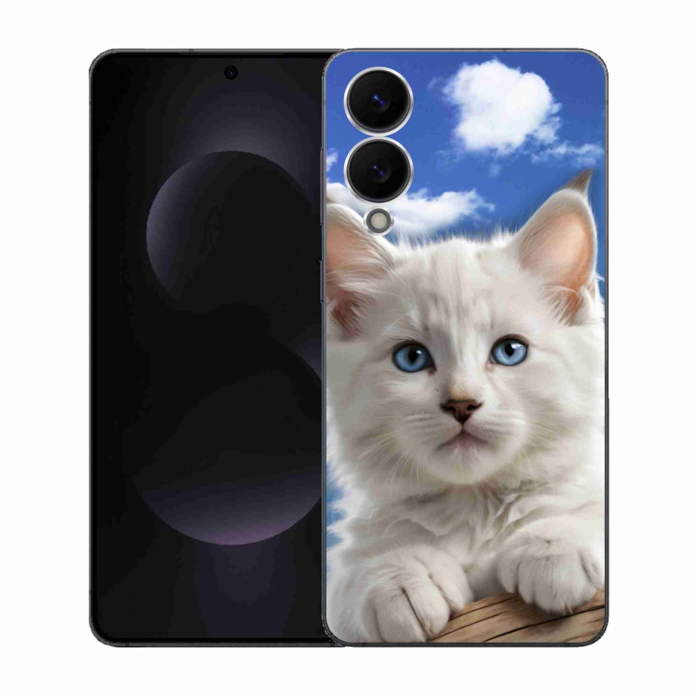 Gelový kryt mmCase na Samsung Galaxy S25 Edge - kotě a oblaka