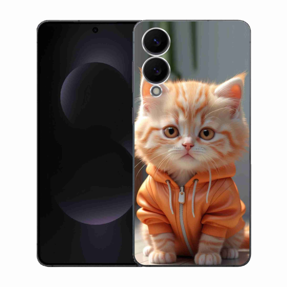 Gelový kryt mmCase na Samsung Galaxy S25 Edge - kotě v mikině