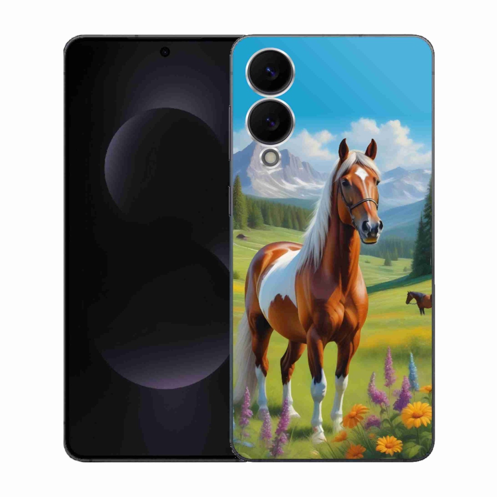 Gelový kryt mmCase na Samsung Galaxy S25 Edge - kůň na louce