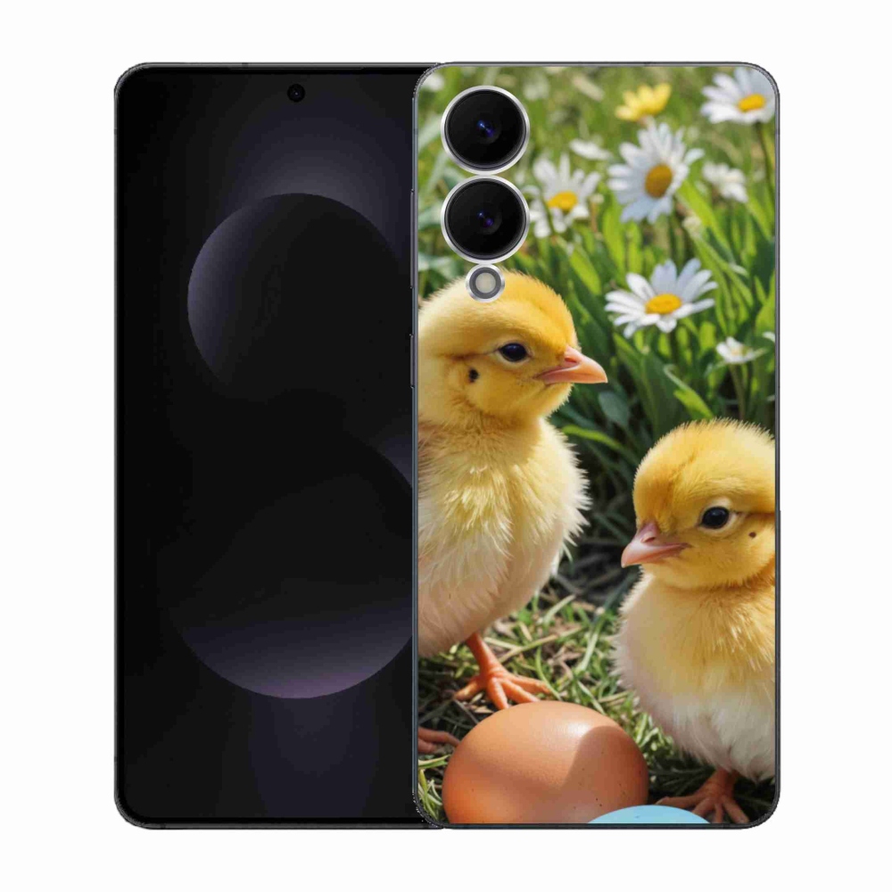 Gelový kryt mmCase na Samsung Galaxy S25 Edge - kuřátka