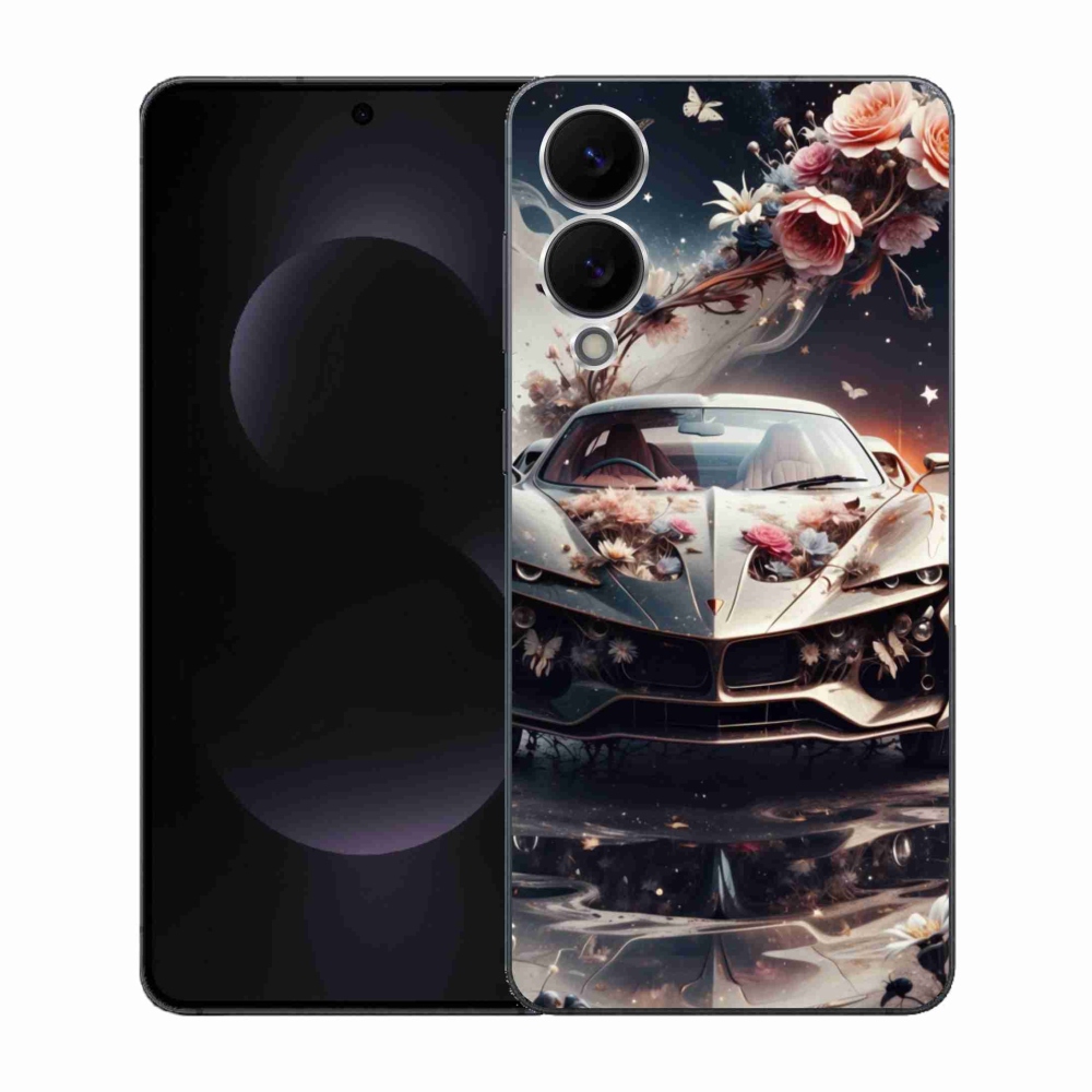 Gelový kryt mmCase na Samsung Galaxy S25 Edge - květinový sportovní vůz