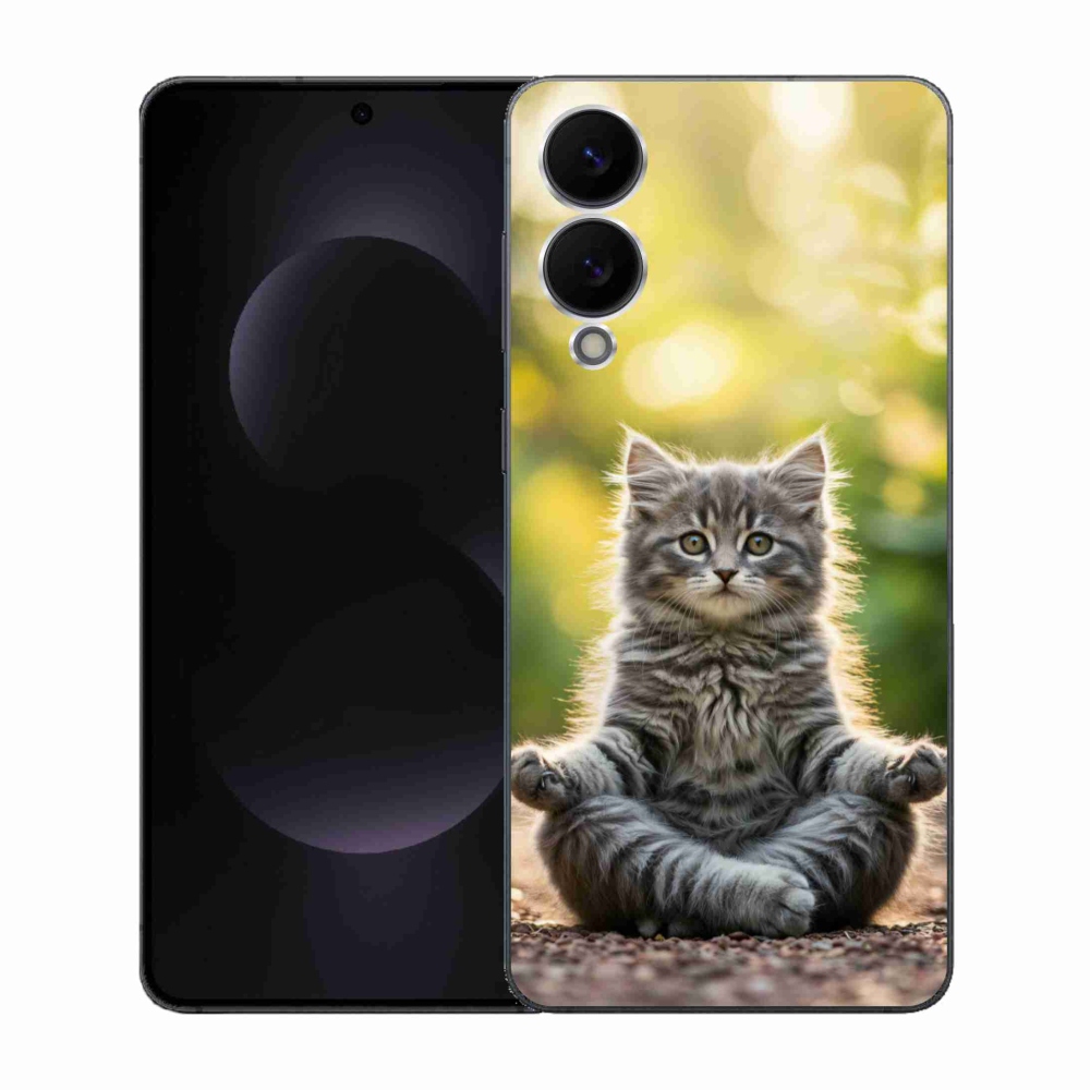 Gelový kryt mmCase na Samsung Galaxy S25 Edge - meditující kotě