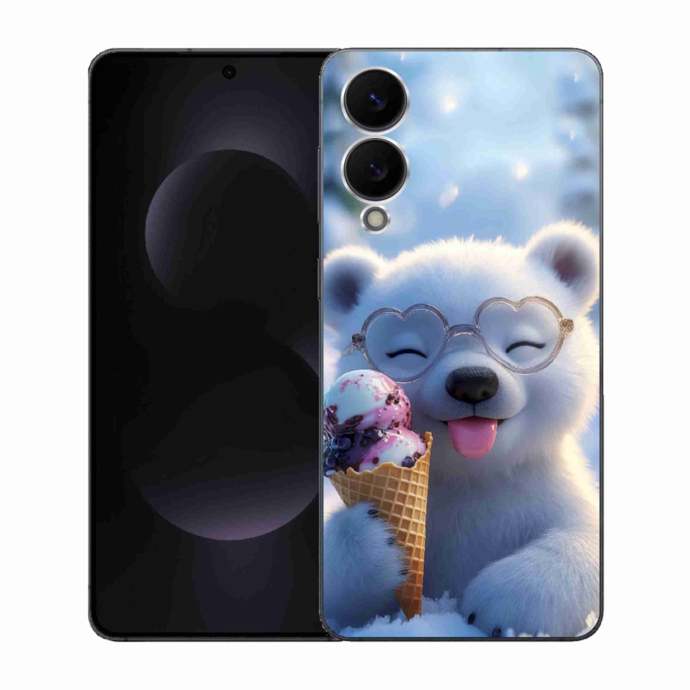 Gelový kryt mmCase na Samsung Galaxy S25 Edge - medvídek se zmrzlinou