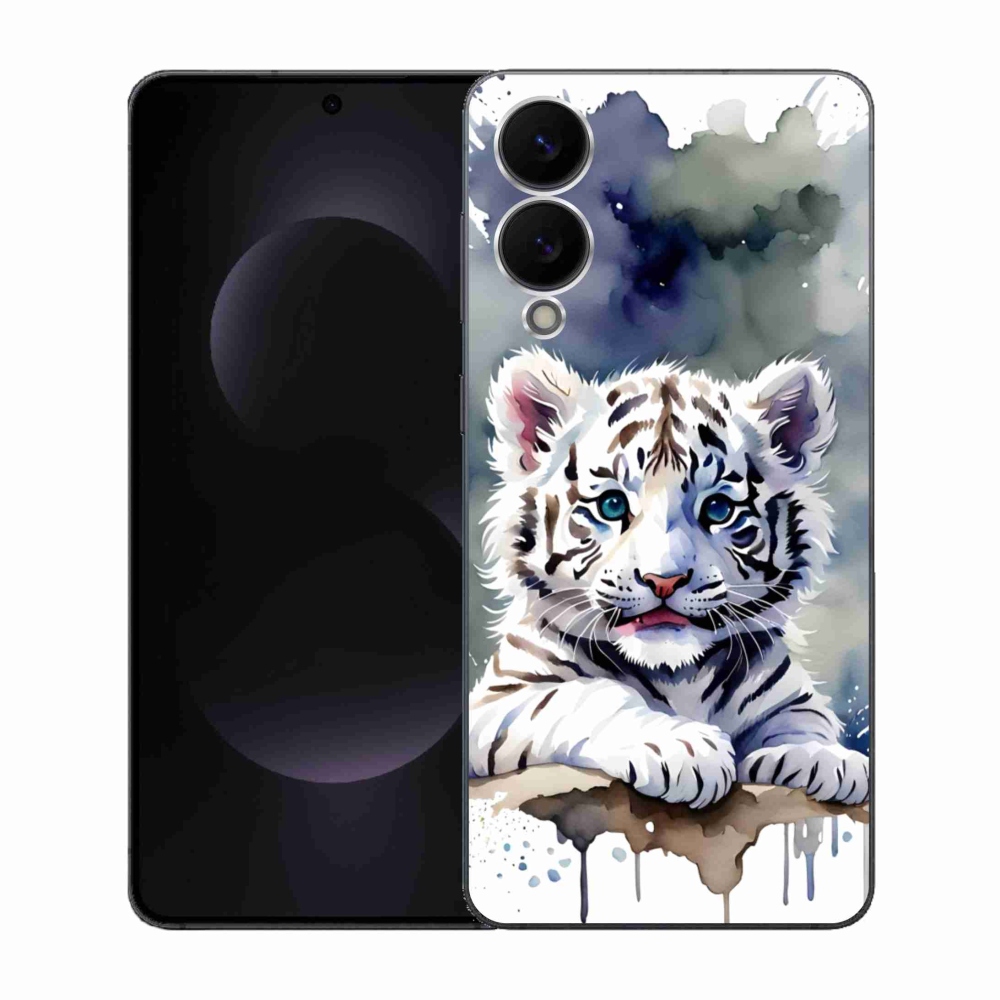 Gelový kryt mmCase na Samsung Galaxy S25 Edge - mládě bílého tygra