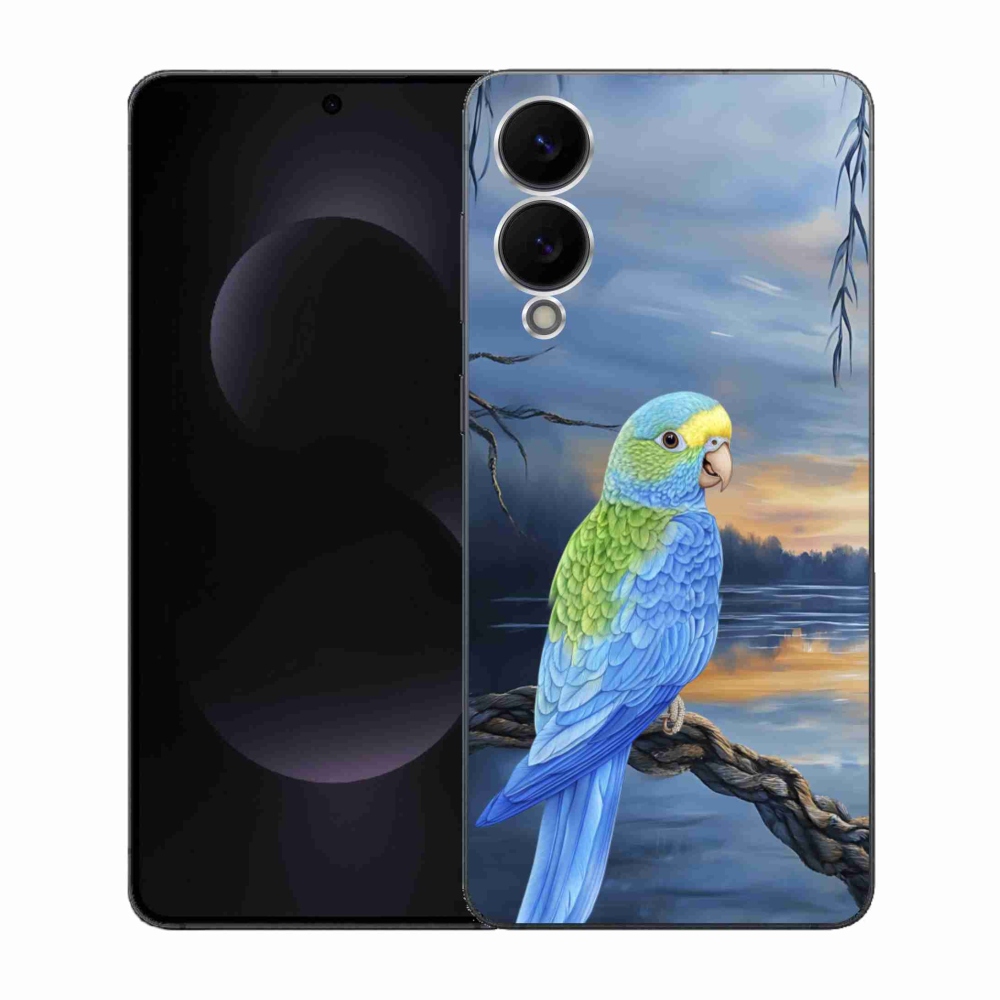 Gelový kryt mmCase na Samsung Galaxy S25 Edge - modrý papoušek