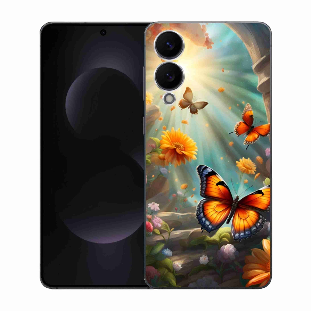 Gelový kryt mmCase na Samsung Galaxy S25 Edge - motýlí zahrada 2