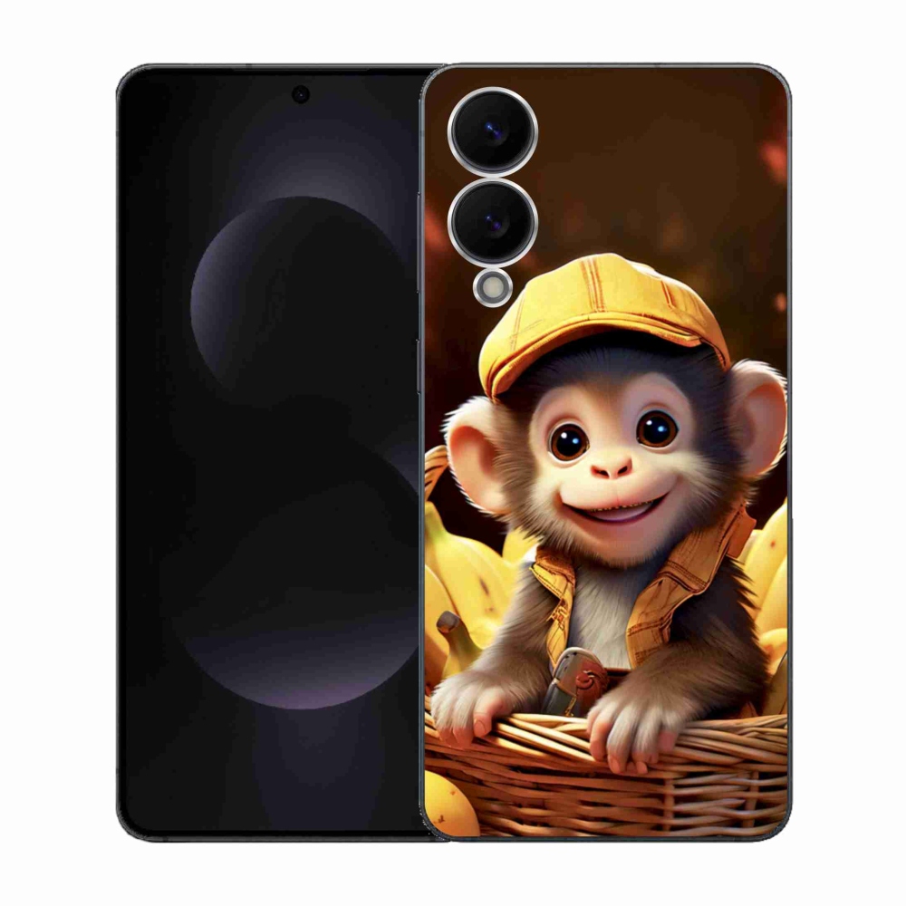 Gelový kryt mmCase na Samsung Galaxy S25 Edge - opice v košíku