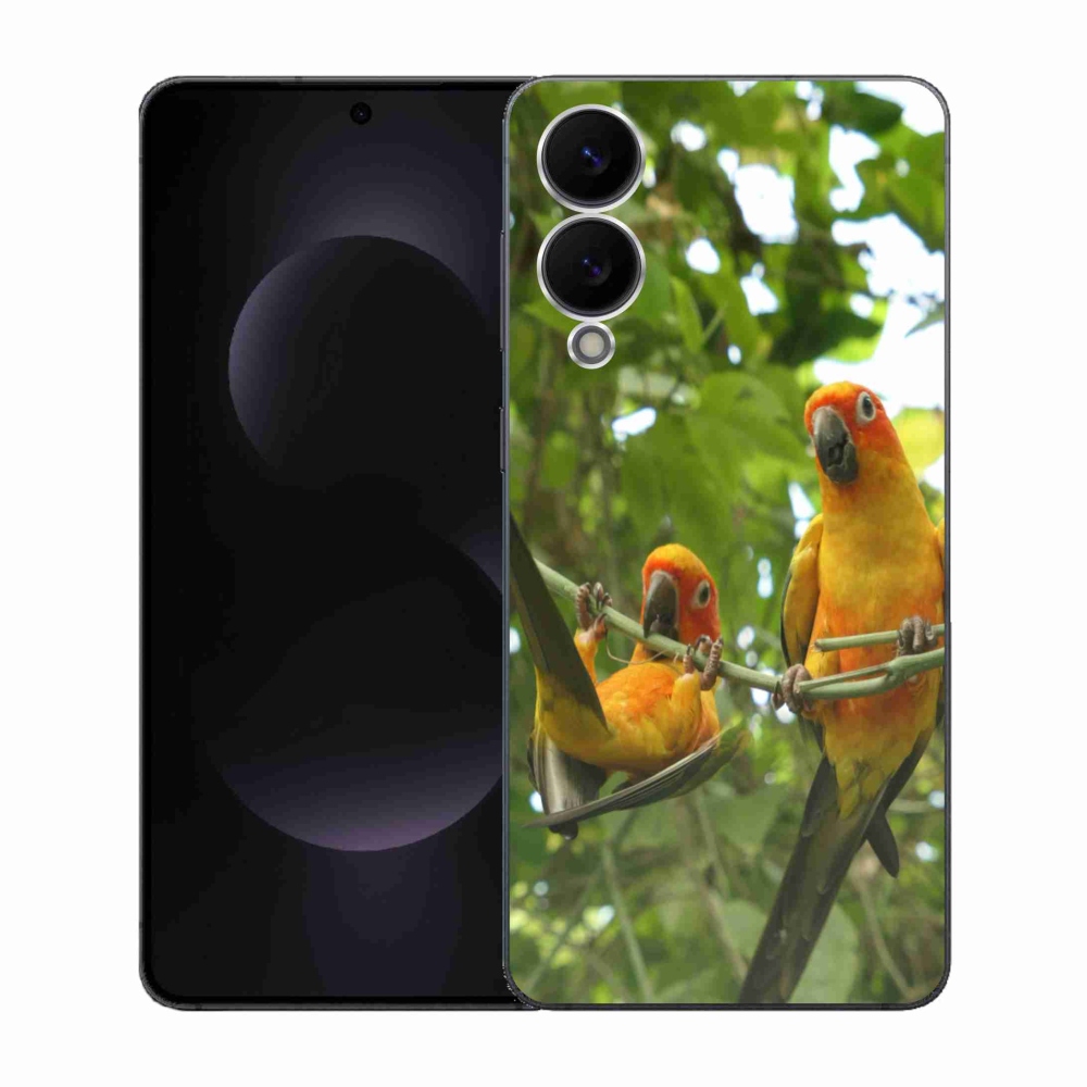 Gelový kryt mmCase na Samsung Galaxy S25 Edge - papoušci aratingy