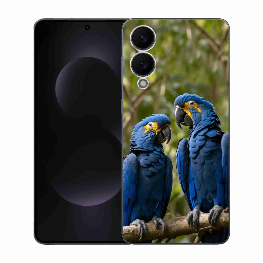 Gelový kryt mmCase na Samsung Galaxy S25 Edge - papouščí duo