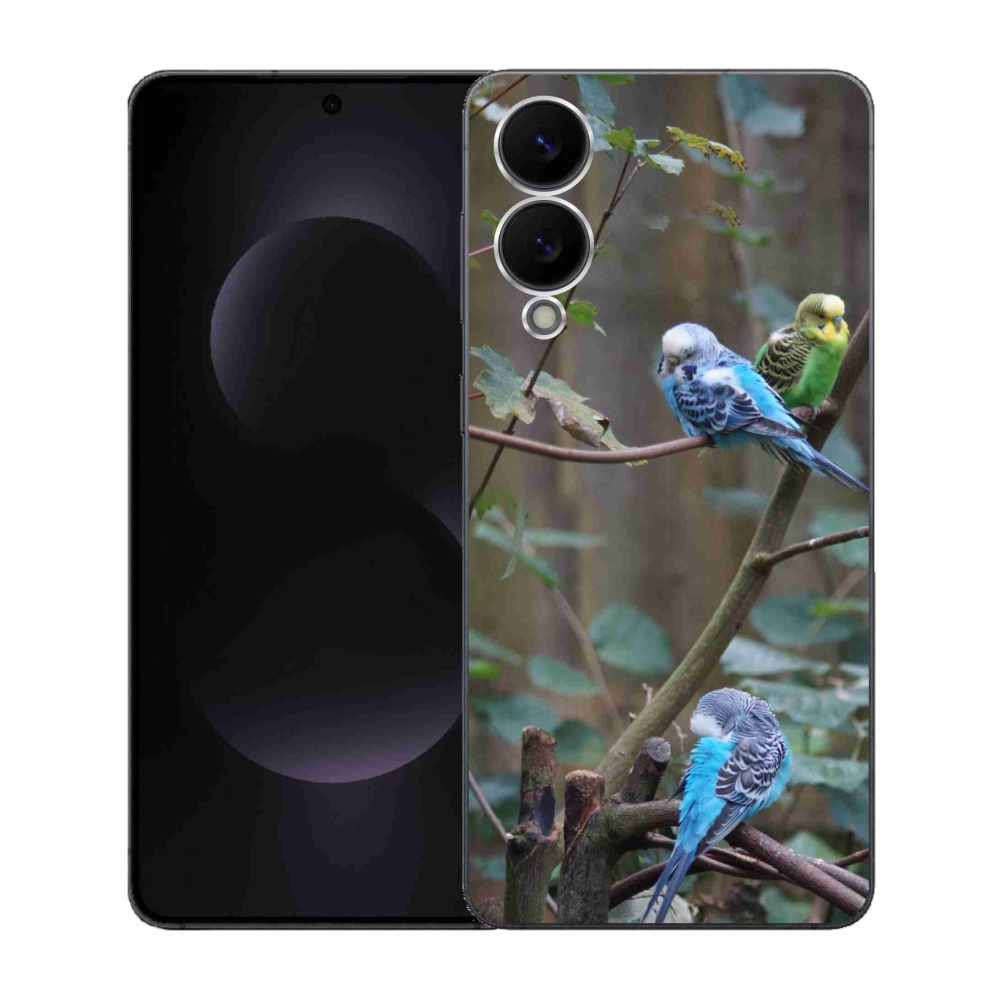 Gelový kryt mmCase na Samsung Galaxy S25 Edge - papoušci na větvi