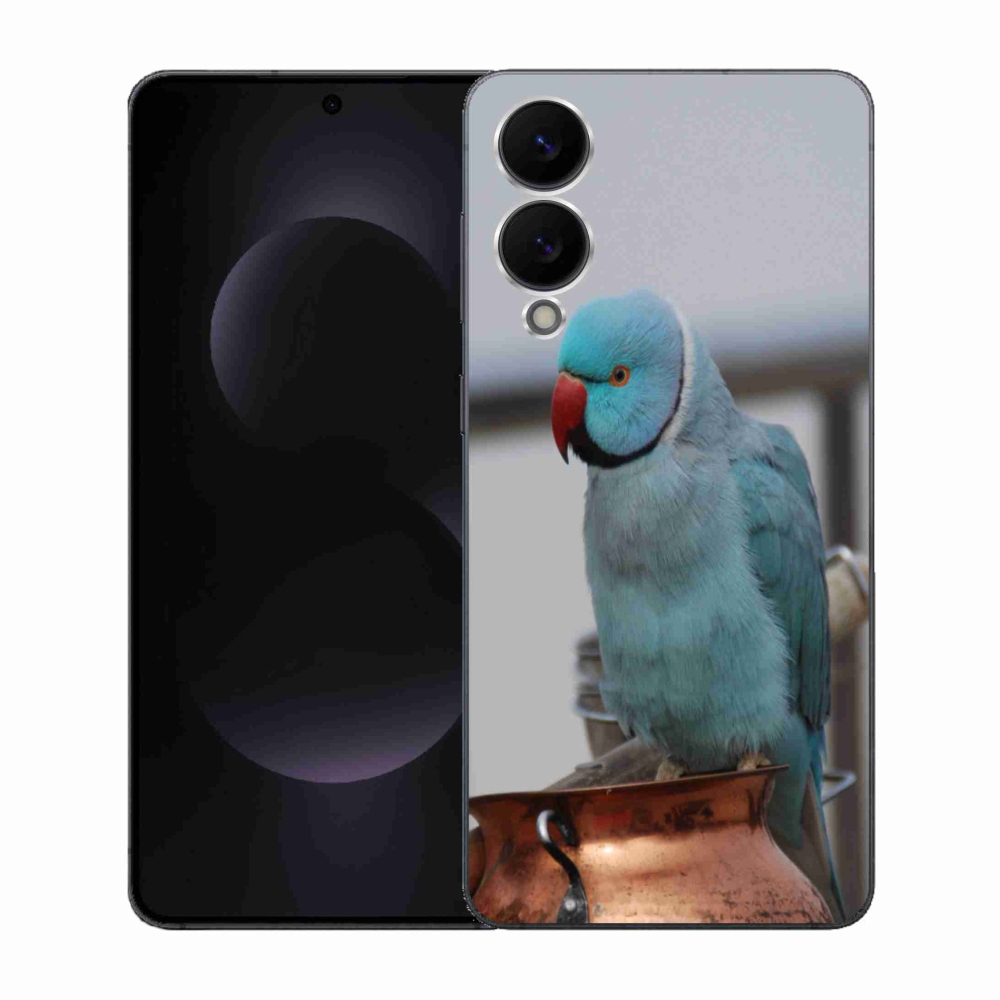 Gelový kryt mmCase na Samsung Galaxy S25 Edge - papoušek alexandr modrý