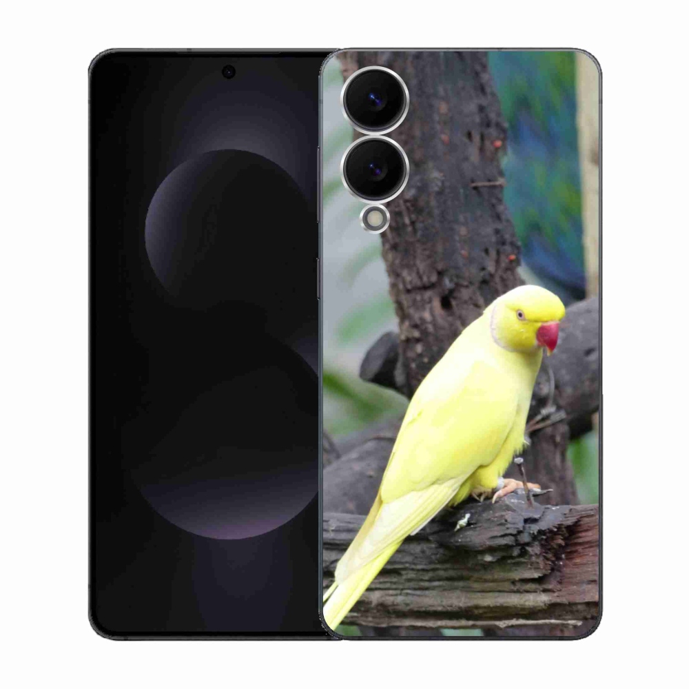 Gelový kryt mmCase na Samsung Galaxy S25 Edge - papoušek alexandr žlutý